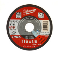 Диск отрезной по металлу MILWAUKEE, SCS 41/115х1.5 PRO+, Ø115мм Диск отрезной по металлу MILWAUKEE, SCS 41/115х1.5 PRO+, Ø115мм