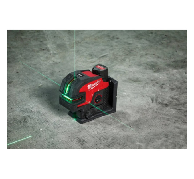 Нивелир 4х точечный лазерный аккумуляторный MILWAUKEE M12 CLL4P-0C (зелёный луч)