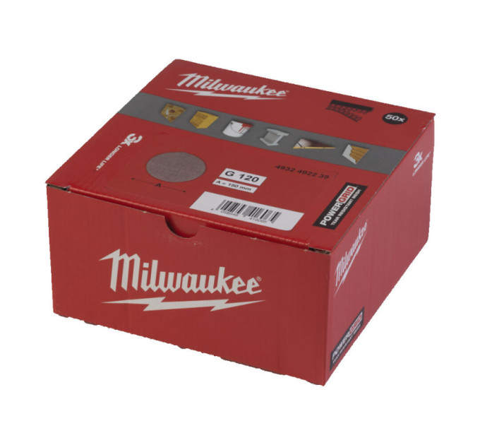 Сетка шлифовальная PG Mesh HL MILWAUKEE, Ø150мм, зерно 120, (50шт)