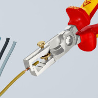 Клещи для удаления изоляции, с функцией резания кабеля, VDE StriX KNIPEX 13 66 180, хромированные
