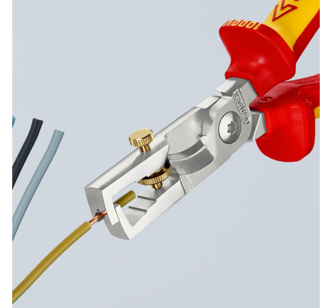 Клещи для удаления изоляции, с функцией резания кабеля, VDE StriX KNIPEX 13 66 180, хромированные