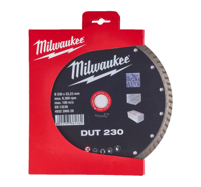 Диск алмазний MILWAUKEE DUT 230, Ø230мм (керамічна плитка/чистий різ)