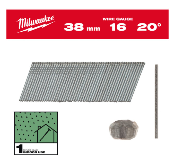 Набор гвоздей для нейлера 15G/34°/63мм INOX (2200 шт)