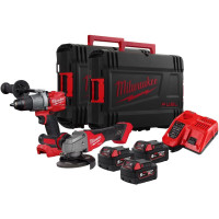 Набор инструментов аккумуляторных бесщеточных MILWAUKEE, M18 FPP2B2-503X (ЗУ, 3х5Ач, FPD2, СAG125X)