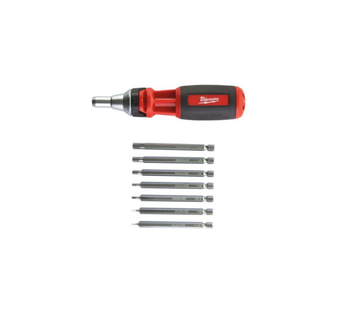 Отвертка со сменными вставками с трещоткой 9 в 1 HEX MILWAUKEE, (замена на 4932492810)
