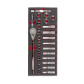 Ложемент з головками хромованими і тріскачкою 1/2˝ (28шт) MILWAUKEE (45х178,5х417мм) для візків