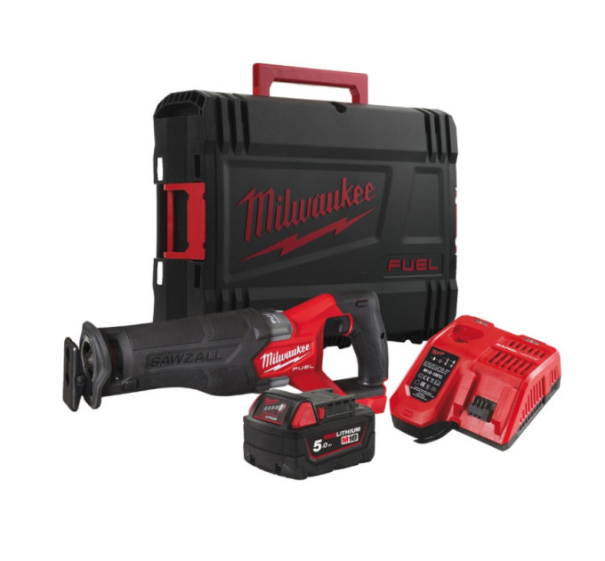 Пила сабельная аккумуляторная бесщёточная MILWAUKEE, M18 FSZ-501X (ЗУ, 1х5Ач, HDкейс)