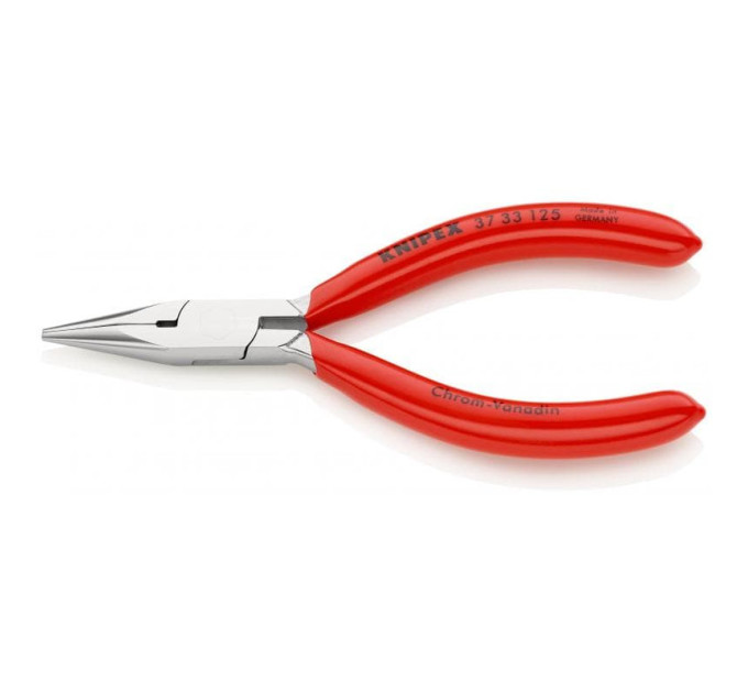 Плоскогубцы круглогубцы захватные для точных работ, 125мм, KNIPEX 37 33 125, хромированные