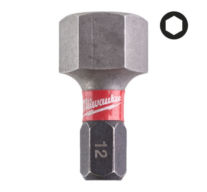 Бита SHOCKWAVE MILWAUKEE, Hex12,0, 25мм, (2шт)