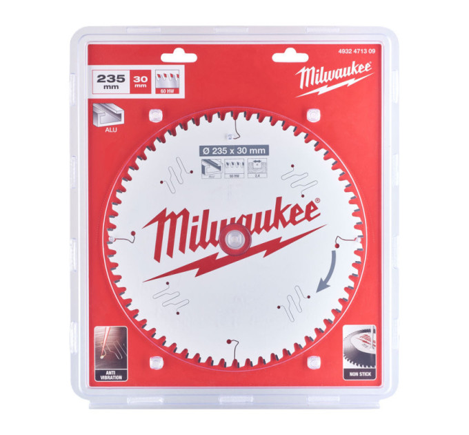 Диск пильний по алюмінію PFTE MILWAUKEE, Ø235х30х2, 4мм, 60 зуб.