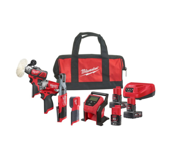 Набор из 5ти инструментов аккумуляторных бесщеточных MILWAUKEE M12 FPP5A-423B
