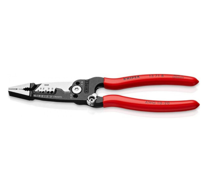 Клещи многофункциональные для електромонтажных работ, 200мм KNIPEX 13 71 8, фосфатированные