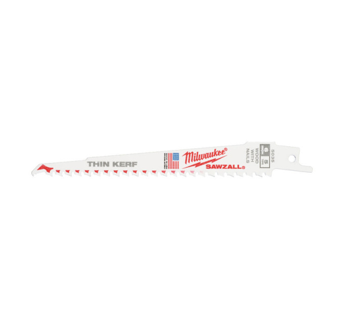 Полотно для шабельних пилок FANG TIP THIN KERF MILWAUKEE, 150х5,0мм, (50шт), (дерево з цвяхами)