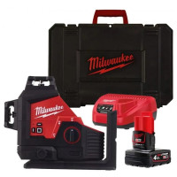 Нивелир лазерный аккумуляторный 3D MILWAUKEE M12 3PL-401C (360˚, зелёный луч) (ЗУ+1Х4Ач+кейс)