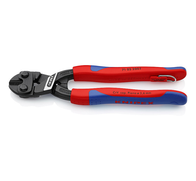 Болторез компактный, Ø6,0мм CoBolt KNIPEX 71 02 200 T BK, с страховкой, фосфатированный