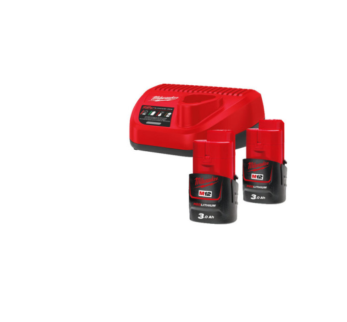 Энергокомплект MILWAUKEE M12 NRG-302 (ЗУ С12+ з 2 шт. B3 Ач)