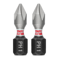 Бита SHOCKWAVE MILWAUKEE, PH1, 25мм, (3шт)