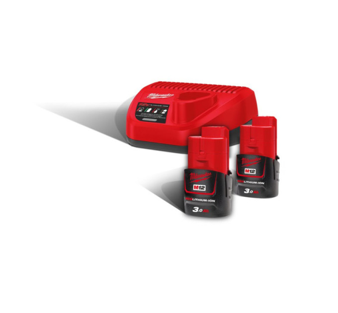 Энергокомплект MILWAUKEE M12 NRG-302 (ЗУ С12+ з 2 шт. B3 Ач)
