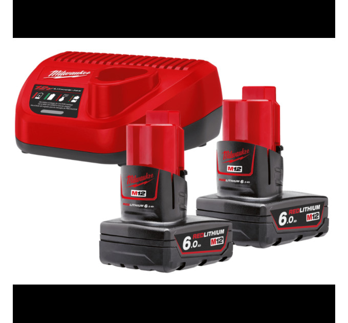 Энергокомплект MILWAUKEE M12 NRG-602 (ЗУ С12+ 2акк.Х6Ач B6)