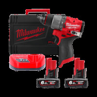 Дриль-шуруповерт акумуляторна безщіткова ударна MILWAUKEE M12 FPD2-602X (45 Нм)(ЗУ+2Х6Ач+HDкейс)