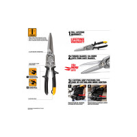 Ножницы по металлу TOUGHBUILT TB-H4-60-SL, 300мм удлиненные прямые