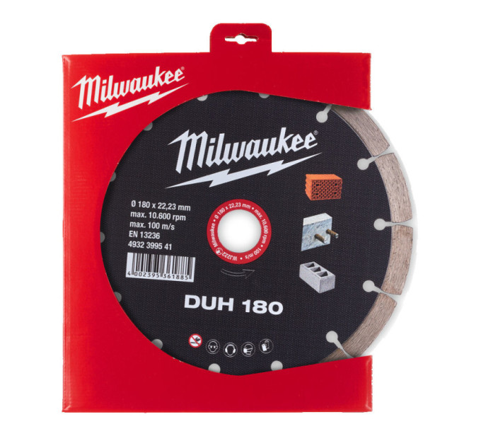 Диск алмазный MILWAUKEE DUH 180, Ø180мм (железобетон, кирпич)