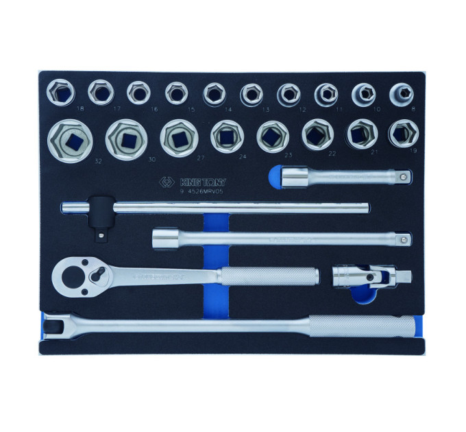 Набор торцевых головок 1/2" 24 ед. 6-ти гранные, (8-32mm)