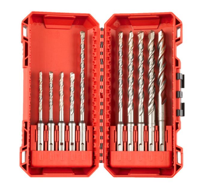Набор буров SDS-PLUS M2 PACKOUT MILWAUKEE, (5/5/6/6/6/6/8/8/10мм) (10шт)