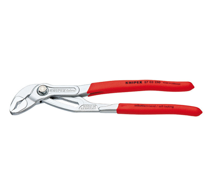 Клещи сантехнические переставные высокотехнологические Ø50мм Cobra KNIPEX 87 03 250 SB,хромированные