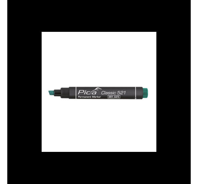 Маркер перманентный Pica 521/36 Classic Permanent Marker Chisel tip, с скошеным носиком, зеленый