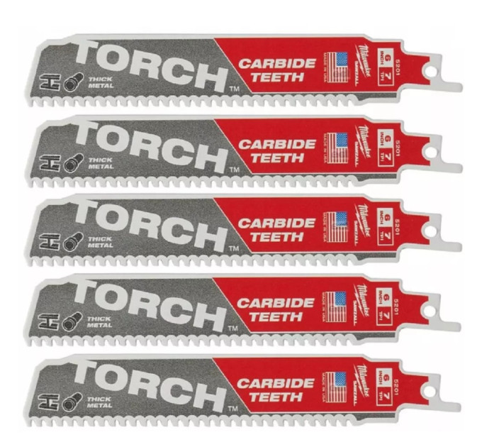 Полотно для шабельних пилок TORCH CARBIDE MILWAUKEE, 150х3, 1мм, (5шт), (метал)