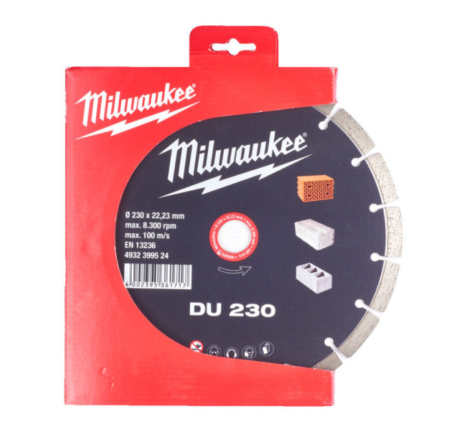 Диск алмазний MILWAUKEE DU 230, Ø230мм (цегла, бетон)