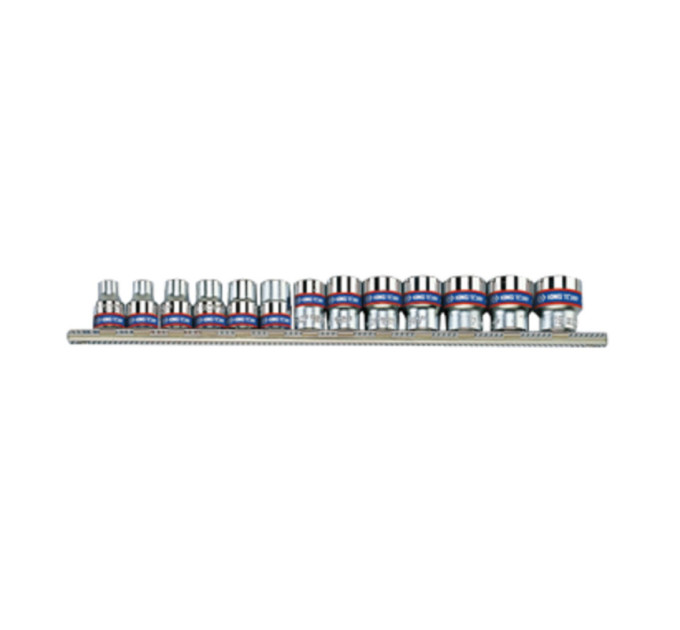 Набор головок 3/8" 13 ед. 6-ти гранные, (7-19mm) на планке