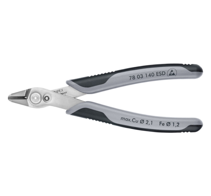 Кусачки Electronic Super Knips XL Ø2,1мм, 140мм KNIPEX 78 03 140 ESDSB (в блистере)