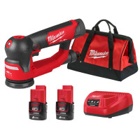 Шлифмашина эксцентриковая аккумуляторная MILWAUKEE M12 FSDR75-202B, Ø75мм (ЗУ+2акк.Х2Ач+сумка)