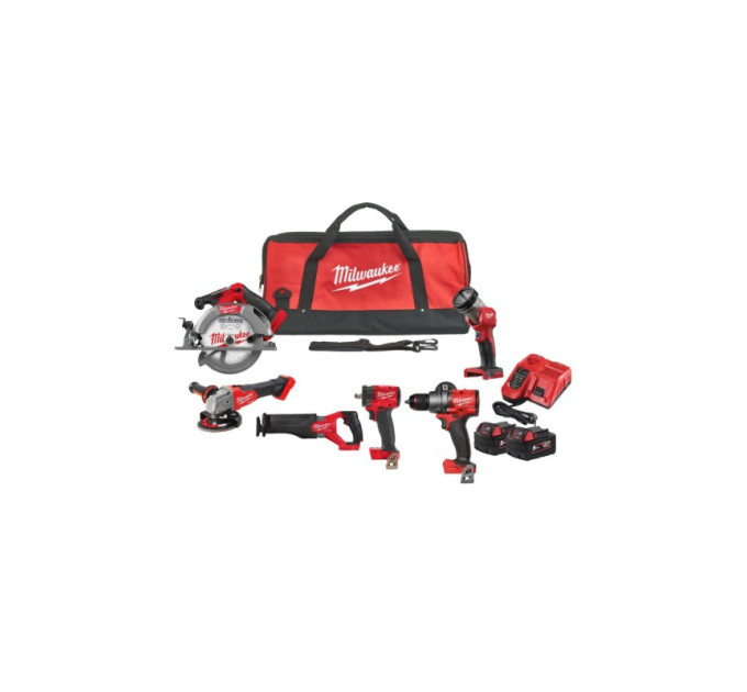 Набор из 6ти инструментов аккумуляторных бесщеточных MILWAUKEE M18 FPP6H3-502B