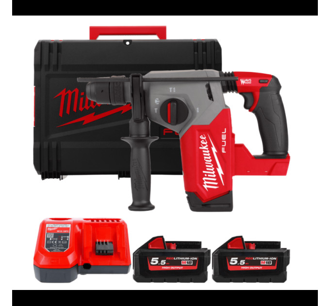 Перфоратор акумуляторний безщітковий SDS-PLUS MILWAUKEE M18 FHX-552X (2,5Дж) (ЗУ+2Х5,5Ач+HDкейс)