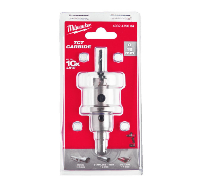 Цельная коронка Holesaw TCT MILWAUKEE для стали/нержавеющей стали, Ø18мм