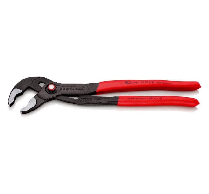 Клещи сантехнические переставные, Ø70мм Cobra QuickSet KNIPEX 87 21 300 (с автоспуском) фосфат
