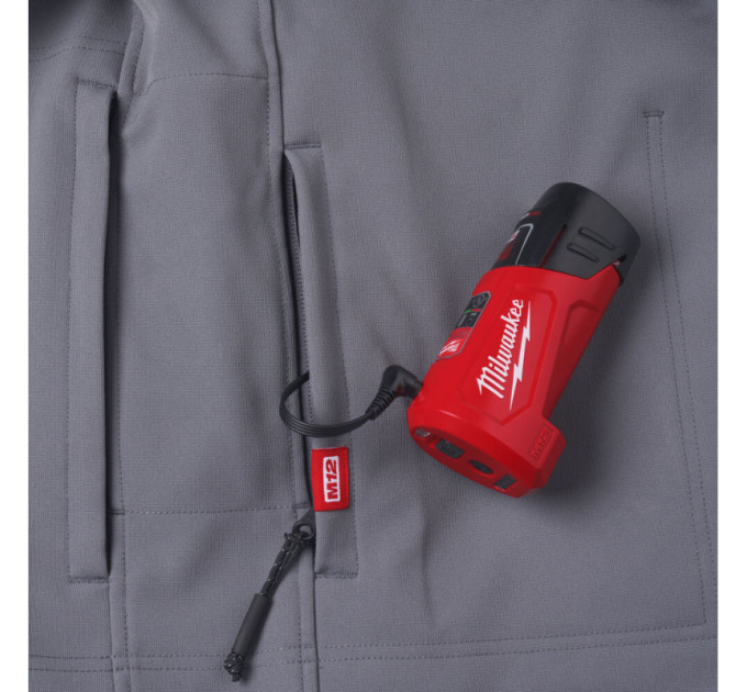 Куртка с подогревом MILWAUKEE M12 HJGREY5-201, серая, размер L (ЗУ +1акк.Х2Ач)