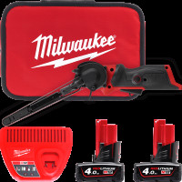 Шліфмашина стрічкова акумуляторна безщіткова MILWAUKEE M12 FBFL13-402B (13мм) (ЗУ+2Х4Ач+сумка)