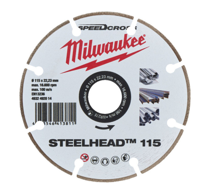 Диск алмазный Speedcross STEELHEAD™ 115 MILWAUKEE, Ø115мм, (металл, нержавейка)