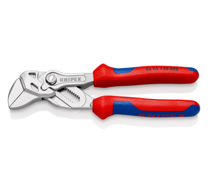 Клещи переставные-гаечный ключ, губки с насечками Ø27мм KNIPEX 86 05 150 S02, хромированные