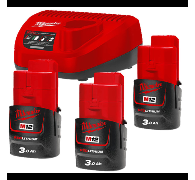 Энергокомплект MILWAUKEE M12 NRG-303 (ЗУ С12+ 3акк.Х3Ач B3)