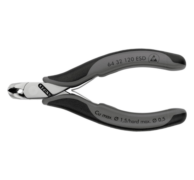 Кусачки торцеві для електроніки KNIPEX 64 32 120 ESD
