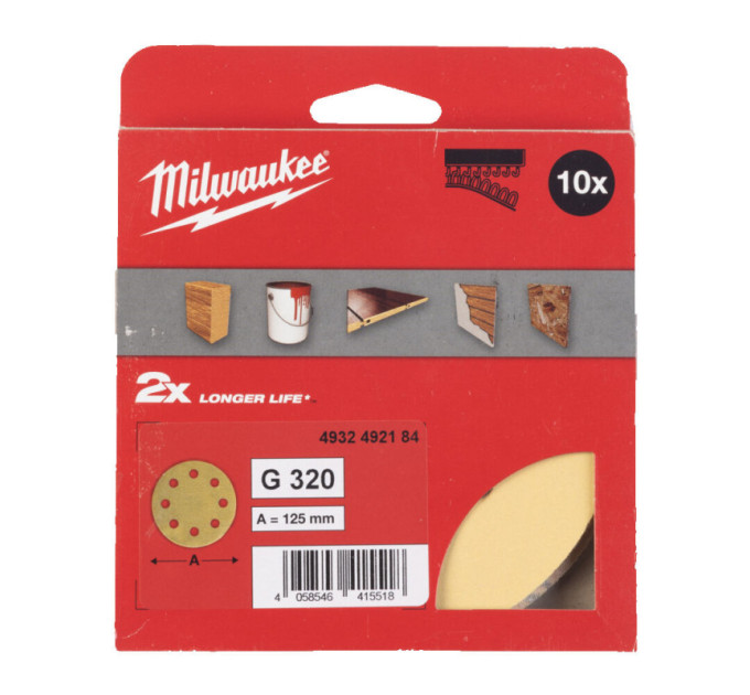 Шлифовальный круг HP MILWAUKEE Ø125/8 HL, зерно 320, (10шт)