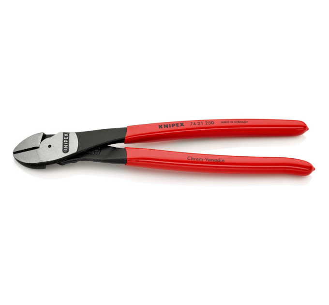 Кусачки боковые (бокорезы) особой мощности, 12°, Ø4,6мм, 250мм KNIPEX 74 21 250, фосфатированные