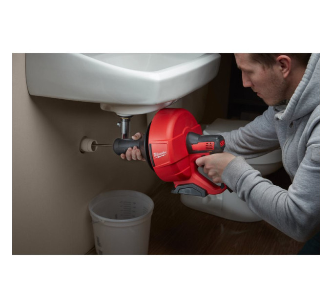 Машина прочистная аккумуляторная MILWAUKEE M12 BDC6-0C трос 6м (каркас+ведро)