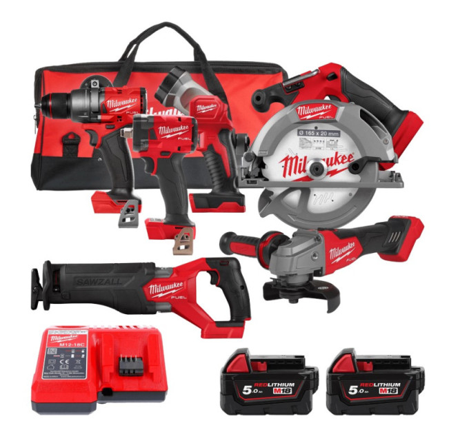 Набор из 6ти инструментов аккумуляторных бесщеточных MILWAUKEE M18 FPP6H3-502B