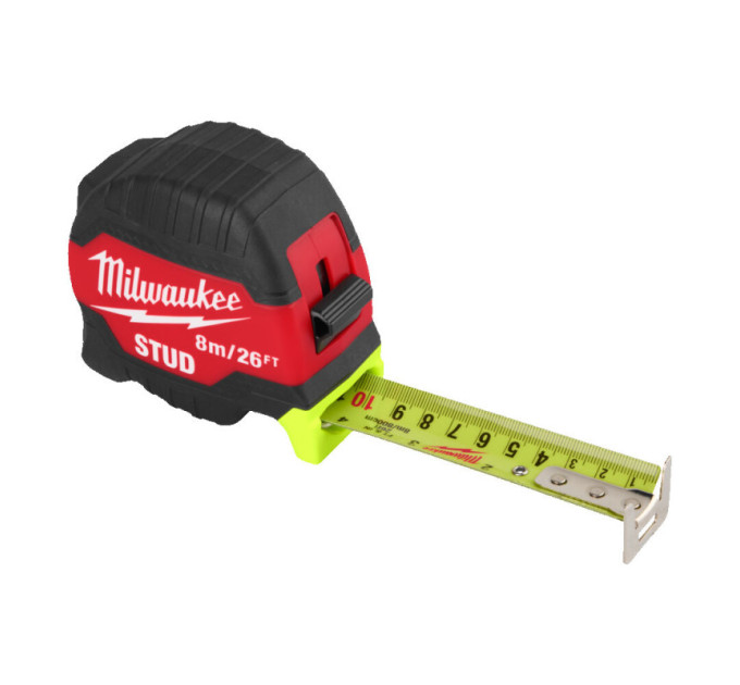 Рулетка магнитная STUD MILWAUKEE (Gen 3), 8м/26фт (33мм)